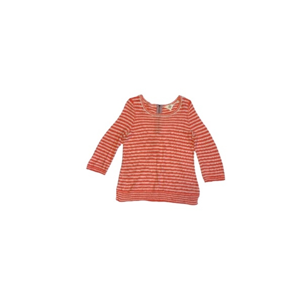 Anthropologie HWR Coral and Cream Striped Sweater - Women’s Size Medium